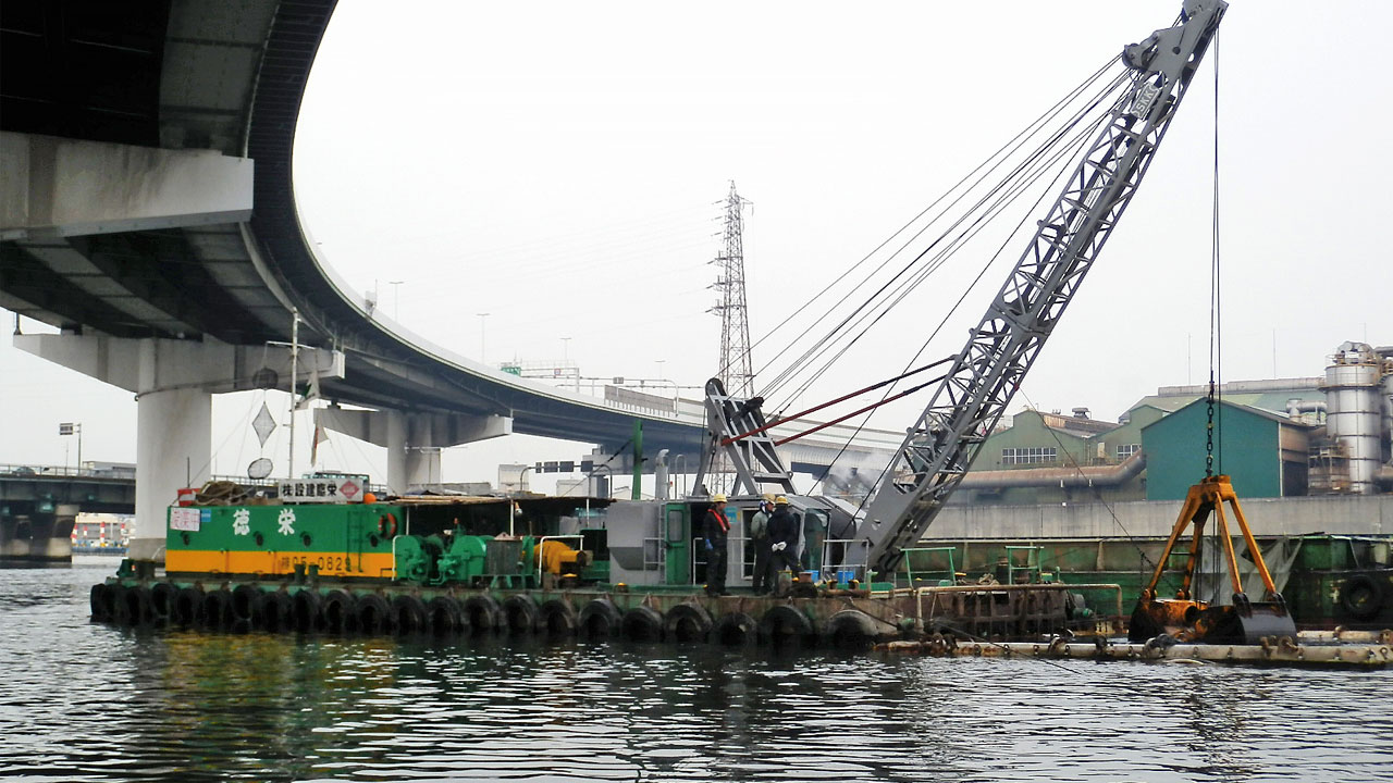 一級河川 神崎川河床掘削工事（中島大橋上流）工事